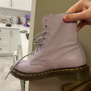 Dr Martens lavender 1460 pascal Virginia leather boots.